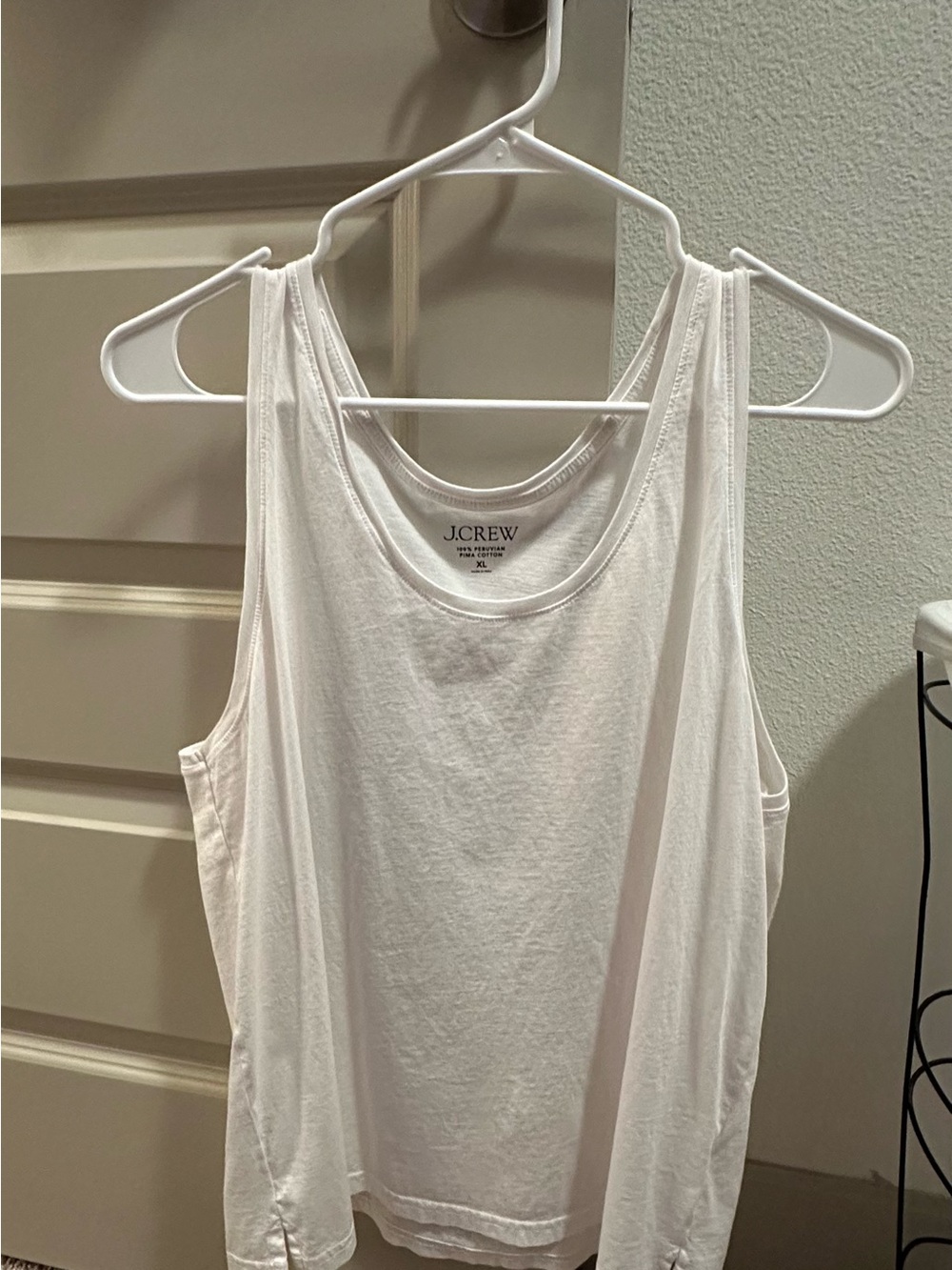 J. Crew White Scoop Neck Cotton Tank